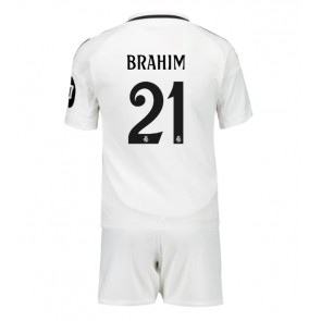 Real Madrid Brahim Diaz #21 Hemmakläder Barn 2024-25 Kortärmad (+ Korta byxor)